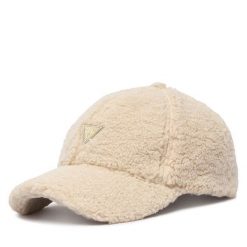 Czapka z daszkiem Guess. Brązowe czapki Guess, z aplikacjami. Za 264.99 zł.