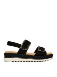 Remonte Sandały CEO-D3P50-02 Czarny. Czarne sandały Remonte, bez wzorów, ze skóry, bez obcasa, na płaskiej podeszwie, bez zapięcia. Za 389.99 zł.