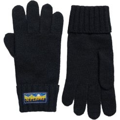 Rękawiczki zimowe damskie Superdry Vintage Radar 2.0. Niebieskie rękawiczki Superdry, bez wzorów, z poliesteru, sportowe. Za 88.55 zł.