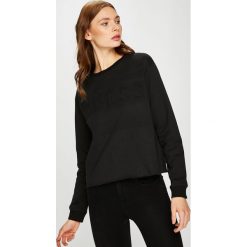 Guess Jeans - Bluza. Czarne bluzy Guess Jeans, l, z aplikacjami, z bawełny, bez kaptura. W wyprzedaży za 169.90 zł.