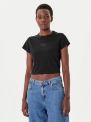 HUGO T-Shirt Rhinestone 50551404 Czarny Slim Fit. Czarne t-shirty Hugo, m, bez wzorów, z bawełny, bez kołnierzyka, bez ramiączek. Za 269.99 zł.