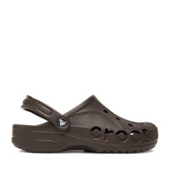 Klapki Crocs. Brązowe klapki Crocs, bez wzorów, bez obcasa. Za 199.99 zł.