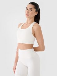 4F Biustonosz treningowy z niskim wsparciem damski - biały XL. Białe bielizna sportowa 4f, xl, bez wzorów, z dzianiny. W wyprzedaży za 49.99 zł.