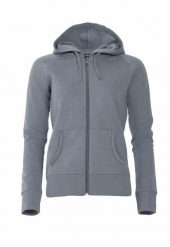 Clique Loris Women damska bluza z kapturem zapinana na zamek szara. Szare bluzy CLIQUE, s, bez wzorów, z bawełny, z kapturem. Za 162.65 zł.
