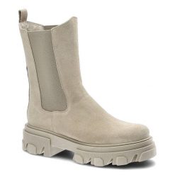 Beżowe Botki Lemar Skórzane Buty Damskie. Brązowe botki Lemar, z aplikacjami, bez obcasa, na płaskiej podeszwie, bez zapięcia. Za 279.00 zł.