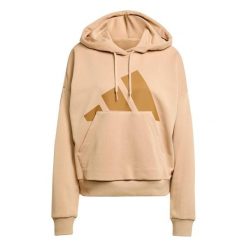 Bluza damska z kapturem adidas Essentials Big Logo French Terry. Brązowe bluzy Adidas, bez wzorów, z kapturem. W wyprzedaży za 194.50 zł.