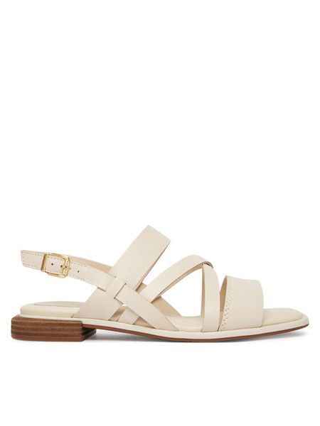 Clarks Sandały Ariany Strap 26186578 Écru. Białe sandały Clarks, bez wzorów, ze skóry, bez obcasa, na płaskiej podeszwie, bez zapięcia. Za 255.99 zł.