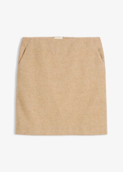 Spódnica ołówkowa. Brązowe spódnice bonprix, bez wzorów, z wełny, ołówkowe. Za 129.99 zł.