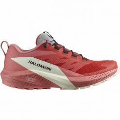 Obuwie Sportowe Damskie Góra Salomon Sense Ride 5. Czerwone obuwie sportowe Salomon, bez zapięcia, do biegania. Za 639.00 zł.