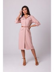 Be Wear Sukienka w kolorze jasnoróżowym rozmiar: M. Różowe sukienki Be Wear, m, bez wzorów, ze skóry, bez kołnierzyka, bez ramiączek, midi. Za 184.02 zł.