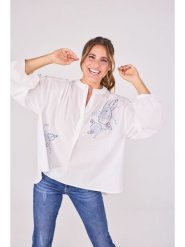 LIEBLINGSSTÜCK Bluzka "Ezri" w kolorze białym rozmiar: XS. Białe bluzki LIEBLINGSSTÜCK, xs, bez wzorów, z bawełny, bez kołnierzyka, bez ramiączek. Za 126.75 zł.
