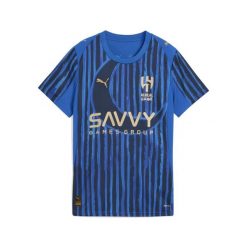 Damska koszulka KIDSUPER × AL-HILAL SFC PUMA Blue Intense Club Navy. Niebieskie bluzki Puma, bez wzorów, sportowe, bez kołnierzyka, bez ramiączek. Za 439.00 zł.
