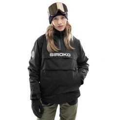 Kurtka snowboardowa damska W6-W Bruson. Czarne kurtki narciarskie SIROKO, m, bez wzorów, z materiału, bez kaptura, snowboardowy. Za 423.00 zł.