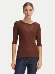 Rinascimento Bluzka CFM0012240003 Brązowy Slim Fit. Brązowe bluzki Rinascimento, l, bez wzorów, z wiskozy, bez kołnierzyka, bez ramiączek. Za 299.99 zł.