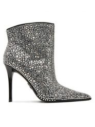 Steve Madden Botki Sentinel-R SM11003450 Srebrny. Szare botki Steve Madden, bez wzorów, z materiału, bez obcasa, na szpilce, bez zapięcia. Za 1,039.00 zł.