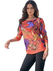 Heine Sweter w kolorze pomarańczowym ze wzorem rozmiar: 42. Pomarańczowe swetry Heine, bez wzorów, bez ramiączek. Za 126.99 zł.