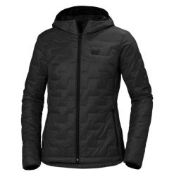 Damska kurtka z kapturem Helly Hansen lifaloft insulator. Czarne kurtki narciarskie Helly Hansen, xl, bez wzorów, z materiału, z kapturem, narciarskie. Za 708.50 zł.