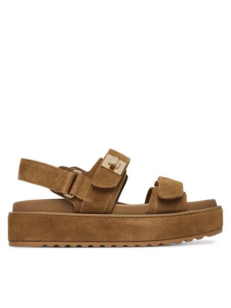Steve Madden Sandały Bigmona 11003034 Brązowy. Brązowe sandały Steve Madden, bez wzorów, z syntetyku, bez obcasa, na płaskiej podeszwie, bez zapięcia. Za 503.99 zł.