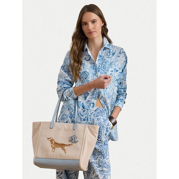 Torebka LAUREN RALPH LAUREN. Brązowe shopper Lauren Ralph Lauren, bez wzorów, bez dodatków. Za 1,128.99 zł.