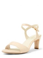 Tamaris Sandały Kobiety Tekstylia beżowy jednolity, 36. Brązowe sandały Tamaris, bez wzorów, z zamszu, bez obcasa, bez zapięcia. Za 249.95 zł.