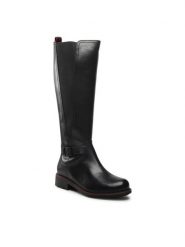 Lasocki Kozaki WI16-VIVA-13 Czarny. Czarne kozaki Lasocki, ze skóry, bez obcasa, na płaskiej podeszwie, bez zapięcia. Za 184.99 zł.