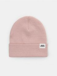 Czapka beanie z naszywką - różowy. Czerwone czapki Sinsay, z aplikacjami. Za 9.99 zł.