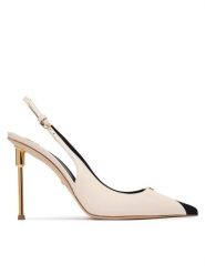 Elisabetta Franchi Szpilki SA-15L-66E2-V600 Kremowy. Białe szpilki Elisabetta Franchi, bez wzorów, ze skóry, bez obcasa, na szpilce, bez zapięcia. Za 2,569.00 zł.