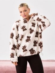 Bluza sherpa z motywem misiów - wielobarwny. Bluzy sportowe Sinsay, l, bez wzorów, bez kaptura. Za 69.99 zł.