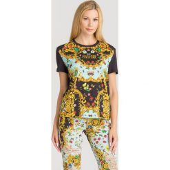 T-SHIRT VERSACE JEANS COUTURE. Czarne t-shirty Versace Jeans Couture, l, z aplikacjami, z bawełny, bez kołnierzyka, bez ramiączek. Za 799.00 zł.