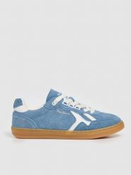 Pepe Jeans FOOTWEAR Skórzane sneakersy w kolorze błękitnym rozmiar: 39. Niebieskie trampki Pepe Jeans FOOTWEAR, bez wzorów, z jeansu, bez zapięcia. Za 211.31 zł.