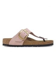 Birkenstock Skórzane japonki "Gizeh" w kolorze jasnoróżowym rozmiar: 41. Różowe klapki Birkenstock, bez wzorów, z otwartym noskiem, bez obcasa. Za 483.17 zł.