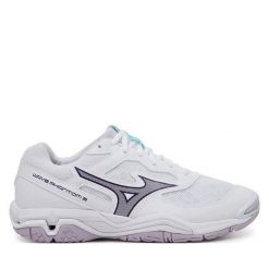 Buty halowe Mizuno. Białe obuwie sportowe Mizuno, bez zapięcia, mizuno wave. Za 309.99 zł.
