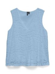 Vero Moda Bluzka w kolorze błękitnym rozmiar: M. Niebieskie bluzki Vero Moda, m, bez wzorów, z koronki, bez kołnierzyka, bez ramiączek. Za 79.03 zł.