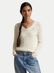 Polo Ralph Lauren Sweter 211971870011 Kremowy Slim Fit. Białe swetry Polo Ralph Lauren, xs, bez wzorów, bez ramiączek. Za 949.99 zł.