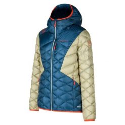 Kurtka puchowa damska z kapturem La Sportiva Pinnacle. Niebieskie kurtki narciarskie La Sportiva, xl, bez wzorów, z poliamidu, z kapturem, narciarskie. Za 1,334.00 zł.