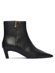 Tommy Hilfiger Botki Th Square Toe Kitten Bootie FW0FW08768 Czarny. Czarne botki TOMMY HILFIGER, bez wzorów, ze skóry, bez obcasa, na słupku, bez zapięcia. Za 849.99 zł.