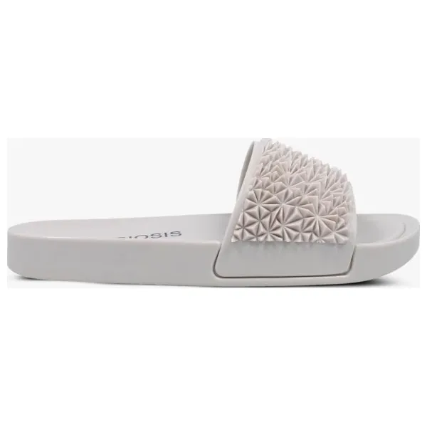 Symbiosis Naomi Klapki buty damskie, szary, rozmiar 6. Szare klapki Symbiosis, z aplikacjami, z gumy, bez obcasa. W wyprzedaży za 31.99 zł.