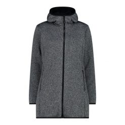 Kurtka parka damska z odpinanym kapturem CMP. Szare parki CMP, z dzianiny. Za 342.55 zł.