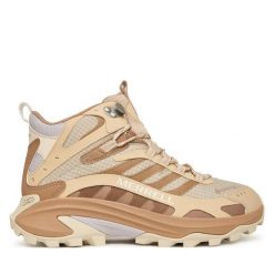 Trekkingi Merrell. Brązowe obuwie sportowe Merrell, z gore-texu, bez zapięcia, trekkingowe, gore-tex. Za 849.99 zł.