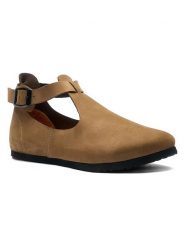 Comfortfusse Skórzane baleriny w kolorze beżowym rozmiar: 40. Brązowe baleriny Comfortfüße, bez wzorów, z nubiku, bez obcasa. Za 267.29 zł.