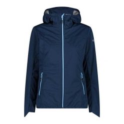 Kurtka przeciwdeszczowa damska z kapturem CMP. Niebieskie kurtki sportowe CMP, bez wzorów, z kapturem, trekkingowe. Za 422.00 zł.