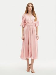 Guess Sukienka wieczorowa W5PK1O WHHF0 Różowy Regular Fit. Czerwone sukienki Guess, s, z aplikacjami, z syntetyku, wizytowe, bez kołnierzyka, bez ramiączek. Za 599.99 zł.