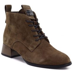 Skórzane botki damskie na obcasie zamsz camel Vinceza FIO27-67036. Brązowe botki VINCEZA, bez wzorów, ze skóry, bez obcasa, na obcasie, bez zapięcia. Za 229.99 zł.