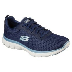 Buty do chodzenia damskie Skechers Flex Appeal Brilliant View. Niebieskie obuwie sportowe Skechers, bez zapięcia, na fitness i siłownię. Za 449.99 zł.