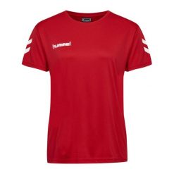 Koszulka piłkarska z krótkim rękawem damska Hummel Core Polyester Tee Woman S/S. Czerwone bluzki Hummel, s, bez wzorów, sportowe, bez kołnierzyka, bez ramiączek. Za 48.00 zł.