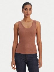 Fracomina Top FR26ST4005K524R9 Brązowy Slim Fit. Brązowe topy Fracomina, l, bez wzorów, z wiskozy, bez kołnierzyka, bez ramiączek. Za 329.99 zł.