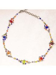 MENTHE À L'O Naszyjnik z elementami ozdobnymi - dł. 45 cm rozmiar: onesize. Szare naszyjniki MENTHE À L'O, szklane. Za 95.92 zł.