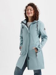 TRAVELIN' Kurtka softshellowa "Erika" w kolorze błękitnym rozmiar: XXL. Niebieskie kurtki sportowe Travelin', s, z aplikacjami, z polaru, bez kaptura, outdoorowe. Za 335.38 zł.