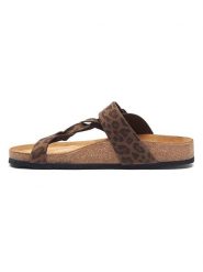 Comfortfusse Skórzane japonki w kolorze jasnobrązowym rozmiar: 42. Brązowe klapki Comfortfüße, bez wzorów, ze skóry, z otwartym noskiem, bez obcasa. Za 233.33 zł.