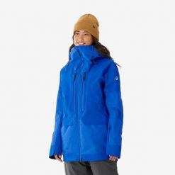 Kurtka snowboardowa damska Wedze SNB 900. Niebieskie kurtki narciarskie WED'ZE, xs, bez wzorów, z materiału, bez kaptura, narciarskie. Za 899.99 zł.